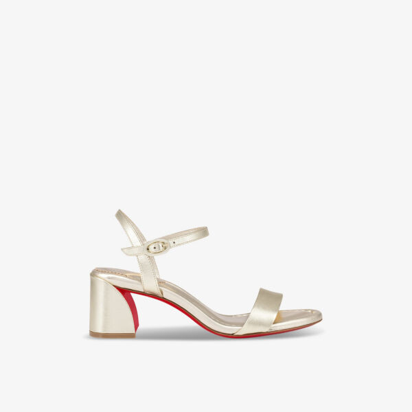 

Кожаные босоножки miss jane 55 на каблуке Christian Louboutin, серебряный