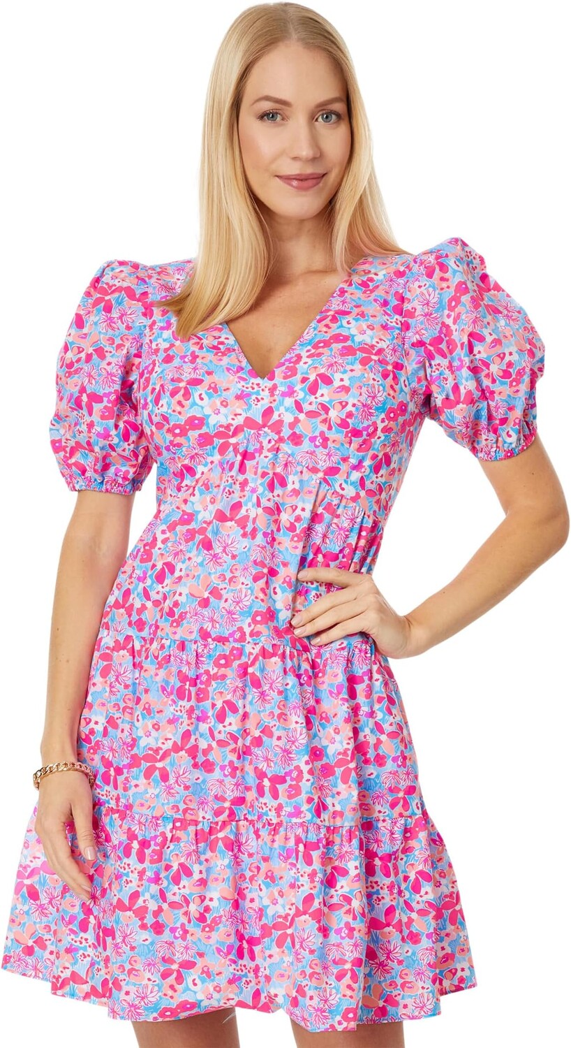 

Платье Nalani Short Sleeve Cotton Lilly Pulitzer, цвет Aura Pink Baby Bloomer