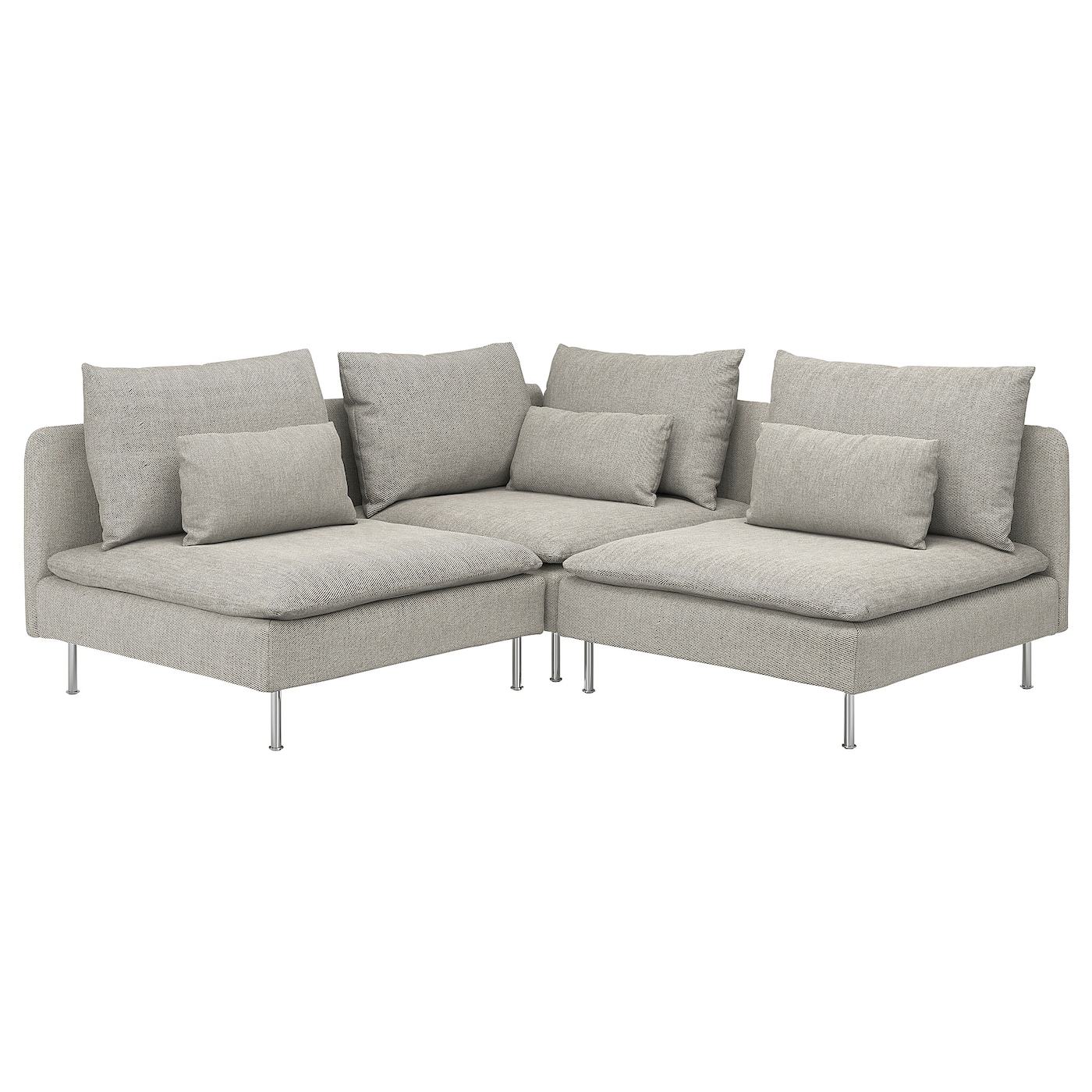 СЁДЕРХАМН 3-местный угловой диван, Виарп бежевый/коричневый SODERHAMN IKEA плюшевые эластичные чехол для диванной подушки однотонный секционный угловой чехол для дивана плотный чехол для дивана дивана сиденья п