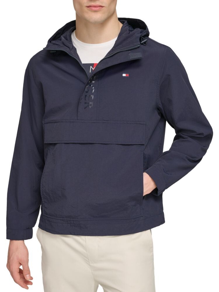 

Куртка с капюшоном на полумолнии Tommy Hilfiger, темно-синий