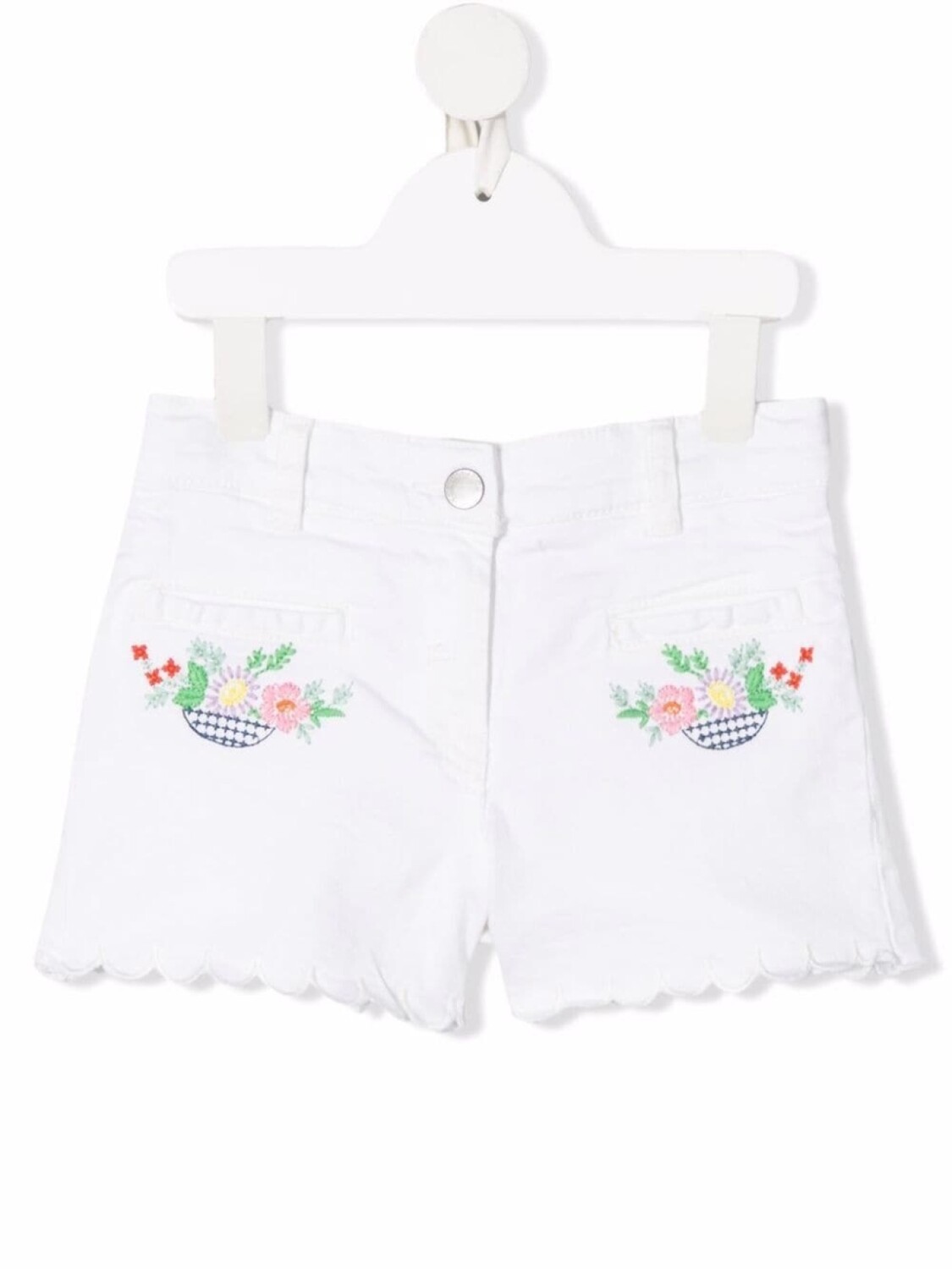 

Джинсовые шорты с цветочной вышивкой Stella McCartney Kids, белый