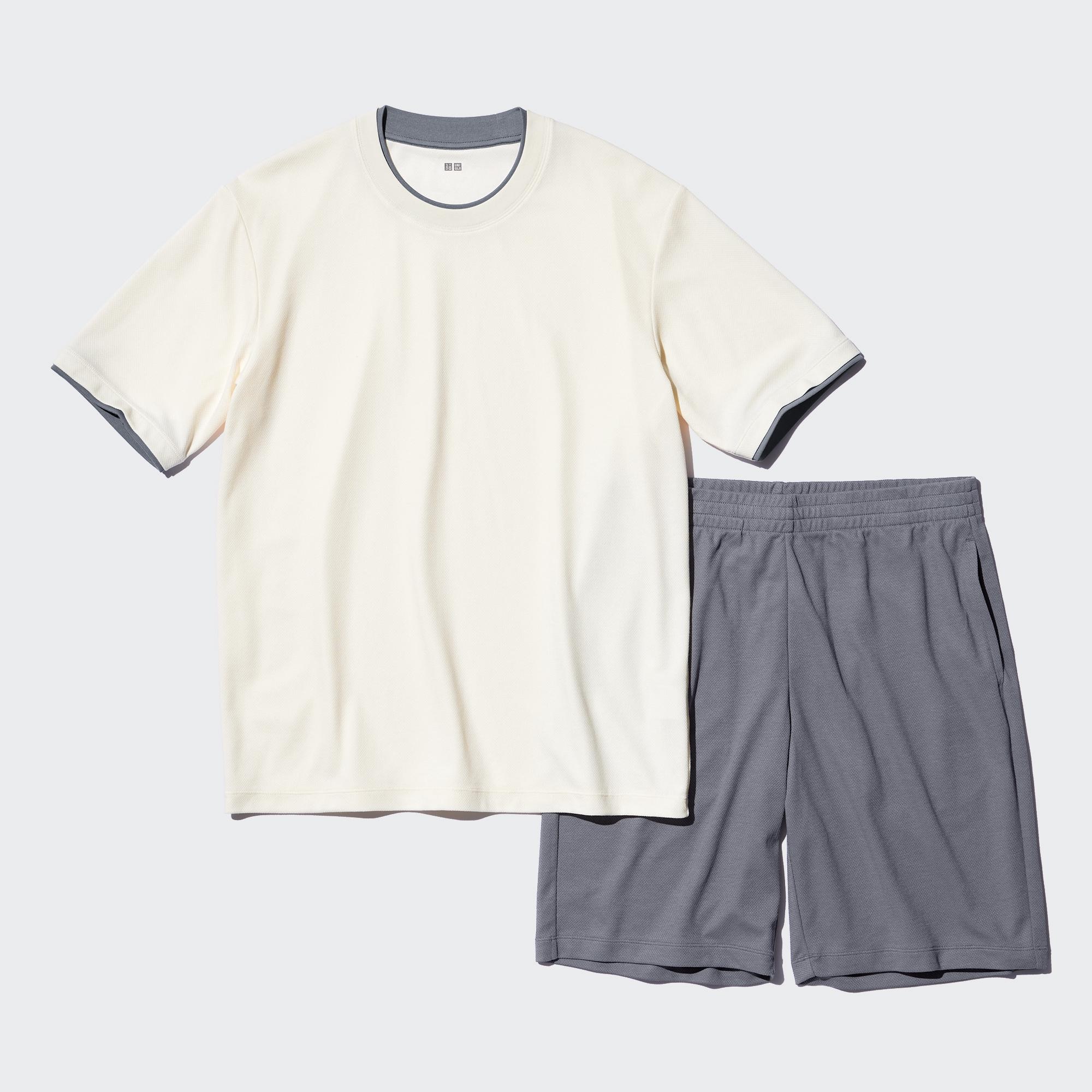 Комплект UNIQLO AIRism из хлопковой сетки с короткими рукавами, белый