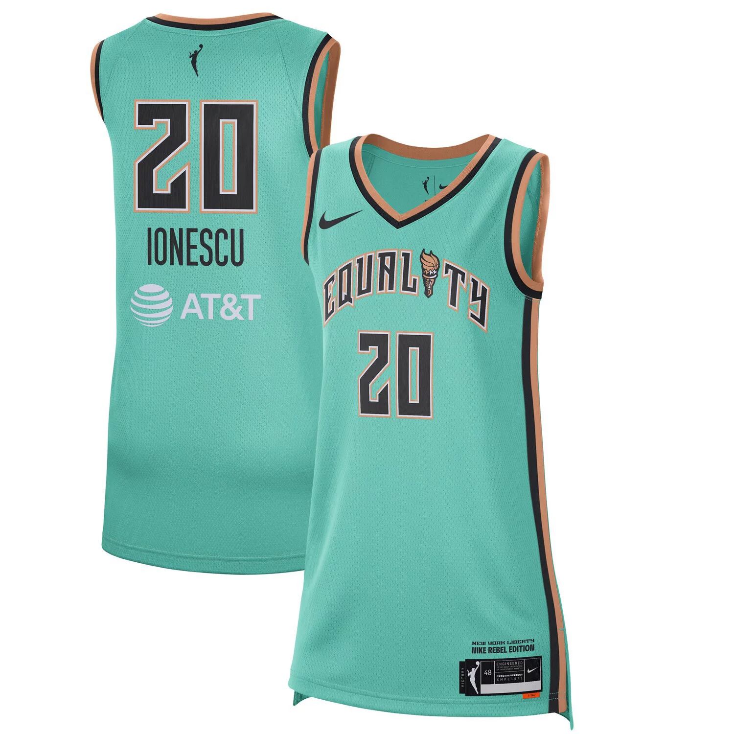 

Женское джерси Nike Sabrina Ionescu Green New York Liberty 2021 Rebel Edition Victory Player Nike