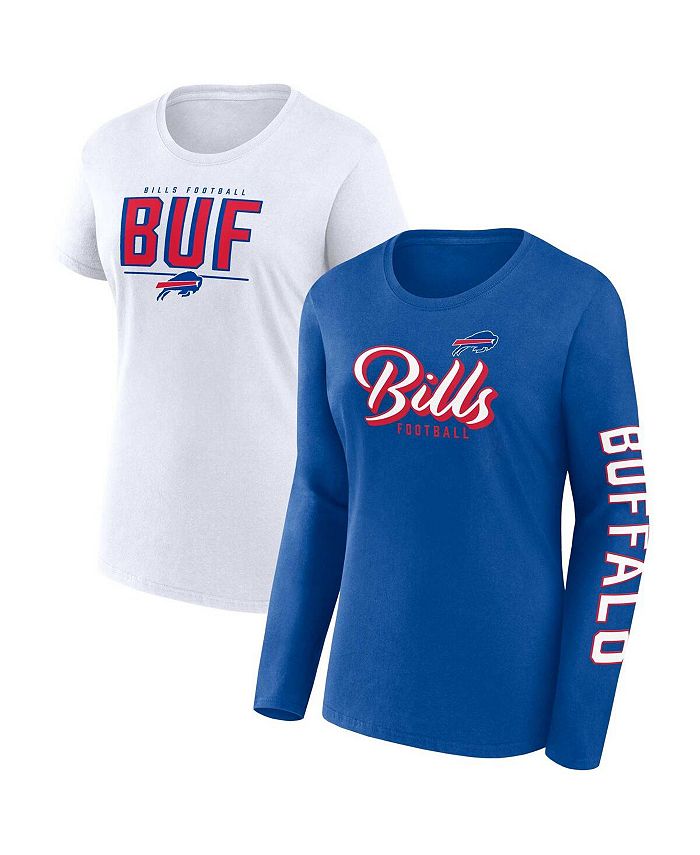 

Женский комплект из двух фирменных белых футболок с надписью «Buffalo Bills» Cheerleader Buffalo Bills Fanatics, мультиколор