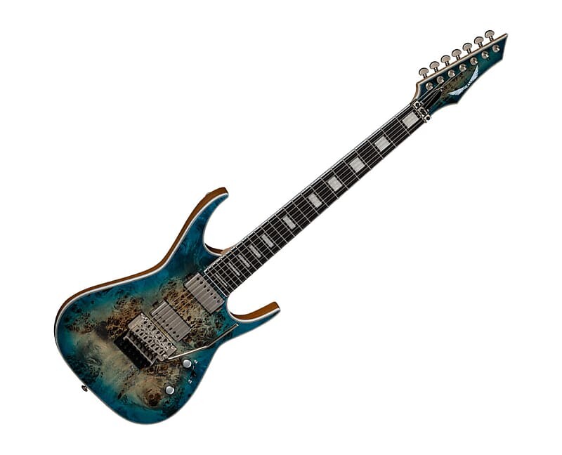 Электрогитара Dean Exile Select Floyd 7-String Guitar Burl Poplar Satin Turquoise Burst