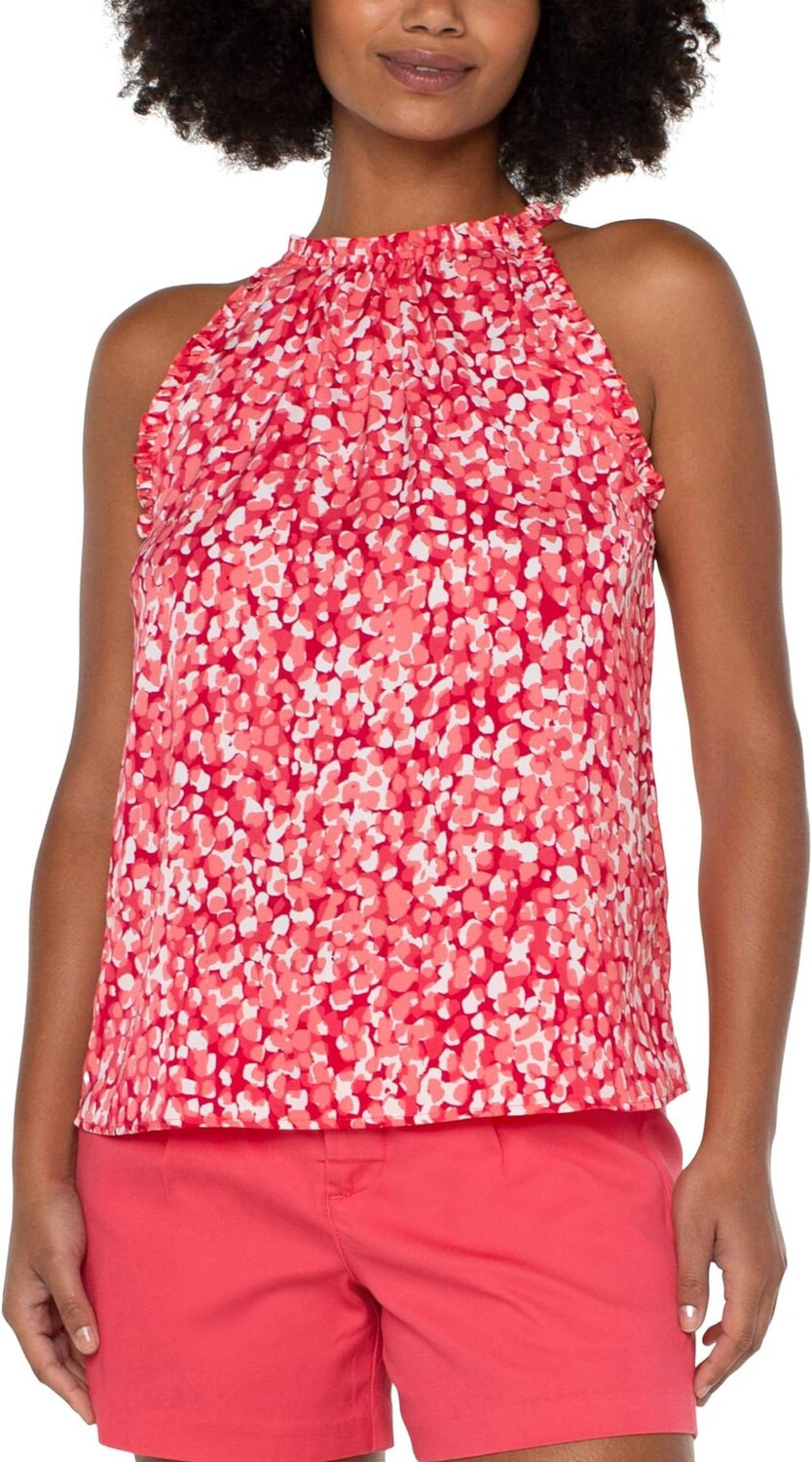 

Топ без рукавов с бретелькой и рюшами Liverpool Los Angeles, цвет Watermelon Sugar Dots Print