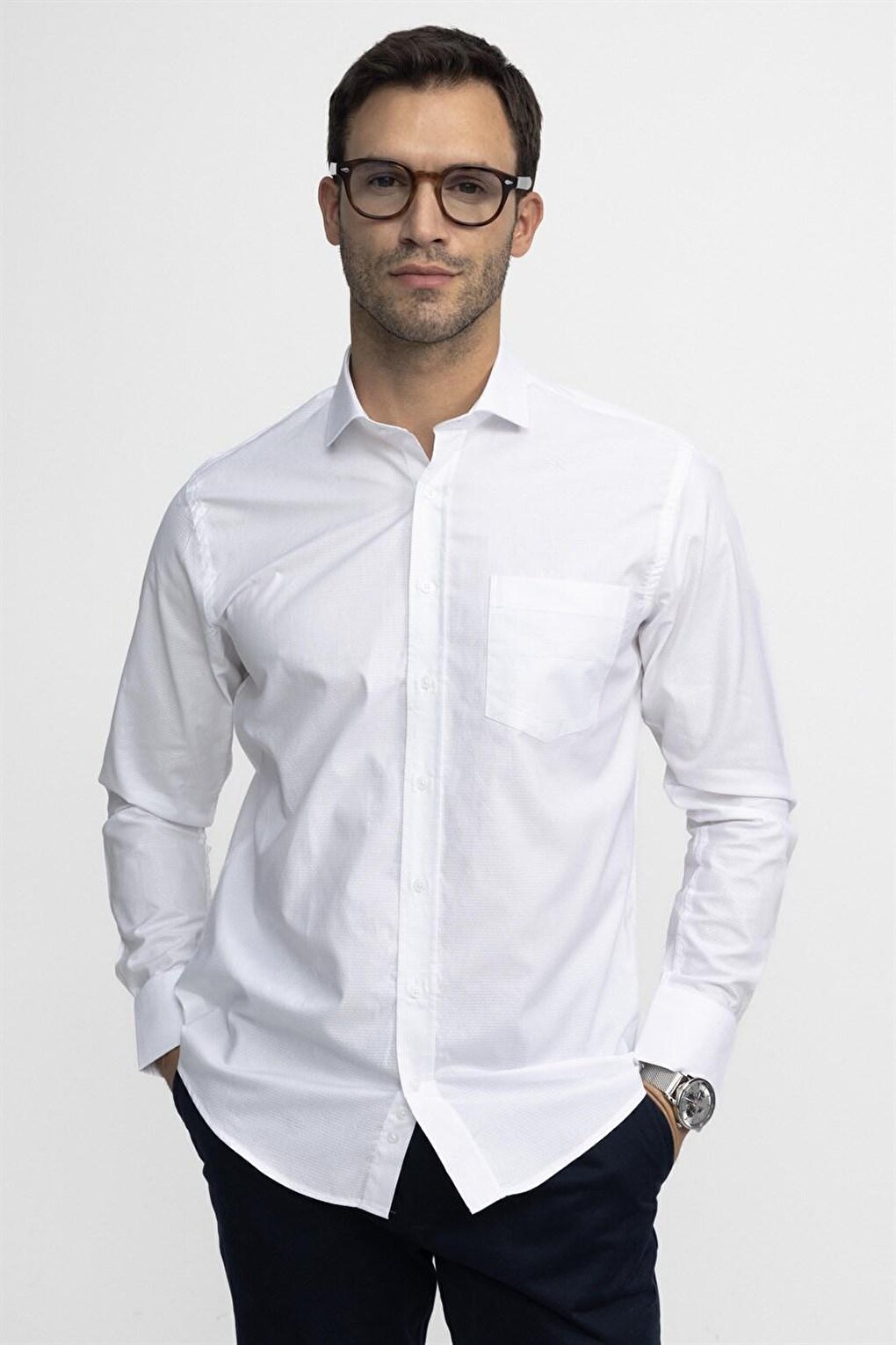 Классическая мужская рубашка Добби Премиум из 100 % хлопка TUDORS, белый классическая рубашка оксфорд из 100% хлопка esprit белый
