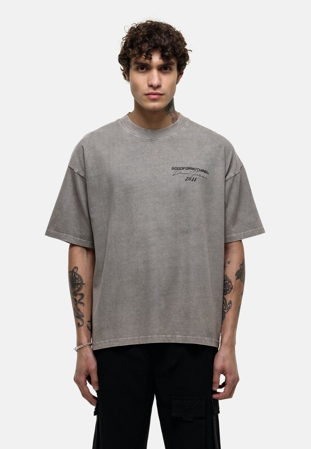 

Принт на футболке OVERSIZED TAUPE FOREVER T-SHIRT Good For Nothing, серо-коричневый