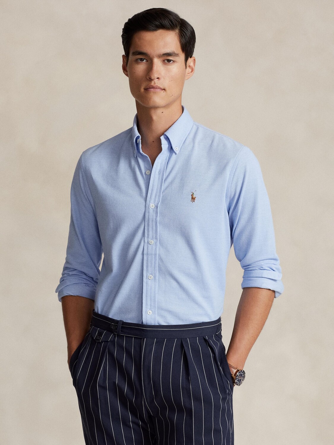 

Трикотажная оксфордская рубашка поло Ralph Lauren, синий