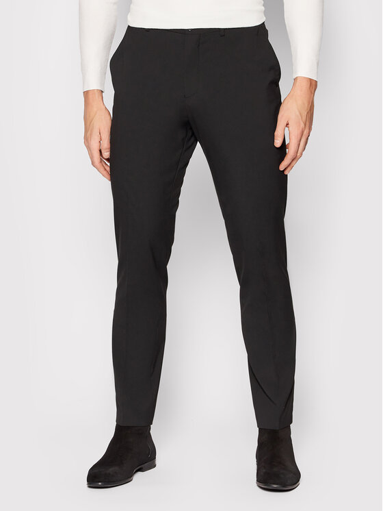 Костюмные брюки узкого кроя Selected Homme, черный бежевые костюмные брюки свободного кроя selected homme