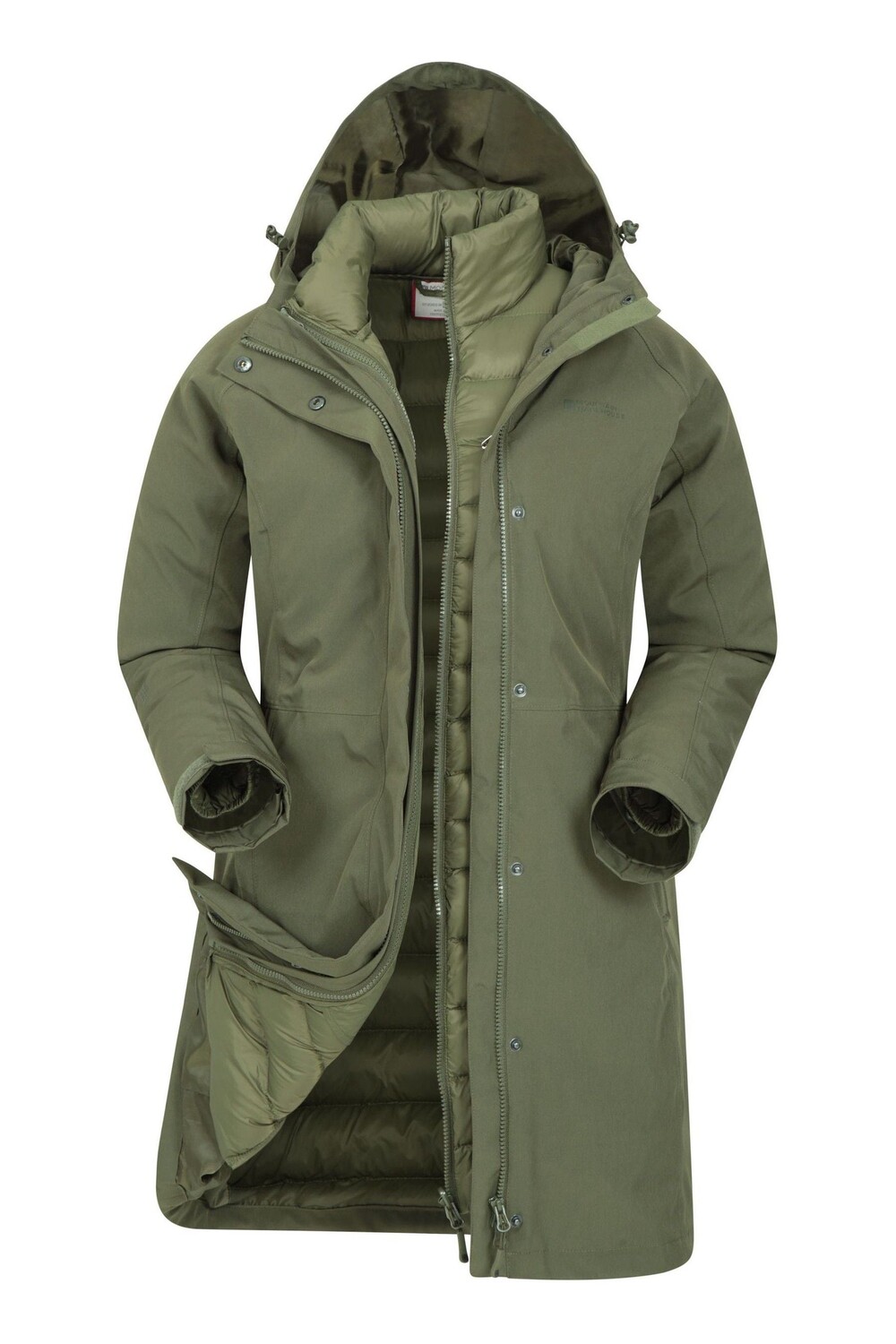 

Женская длинная куртка на аляске 3 в 1 Mountain Warehouse, зеленый