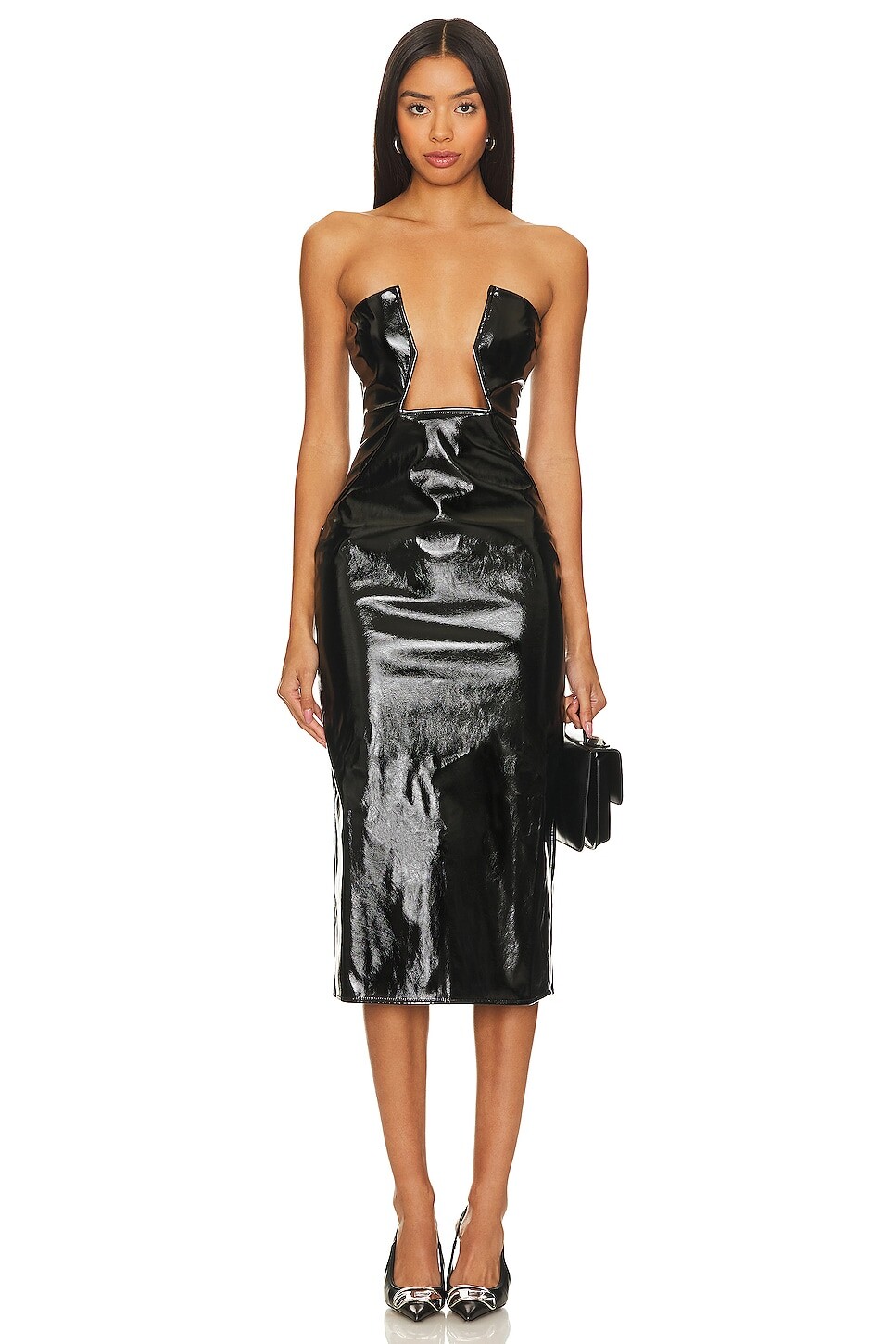 

Платье superdown Julia Faux Leather, черный