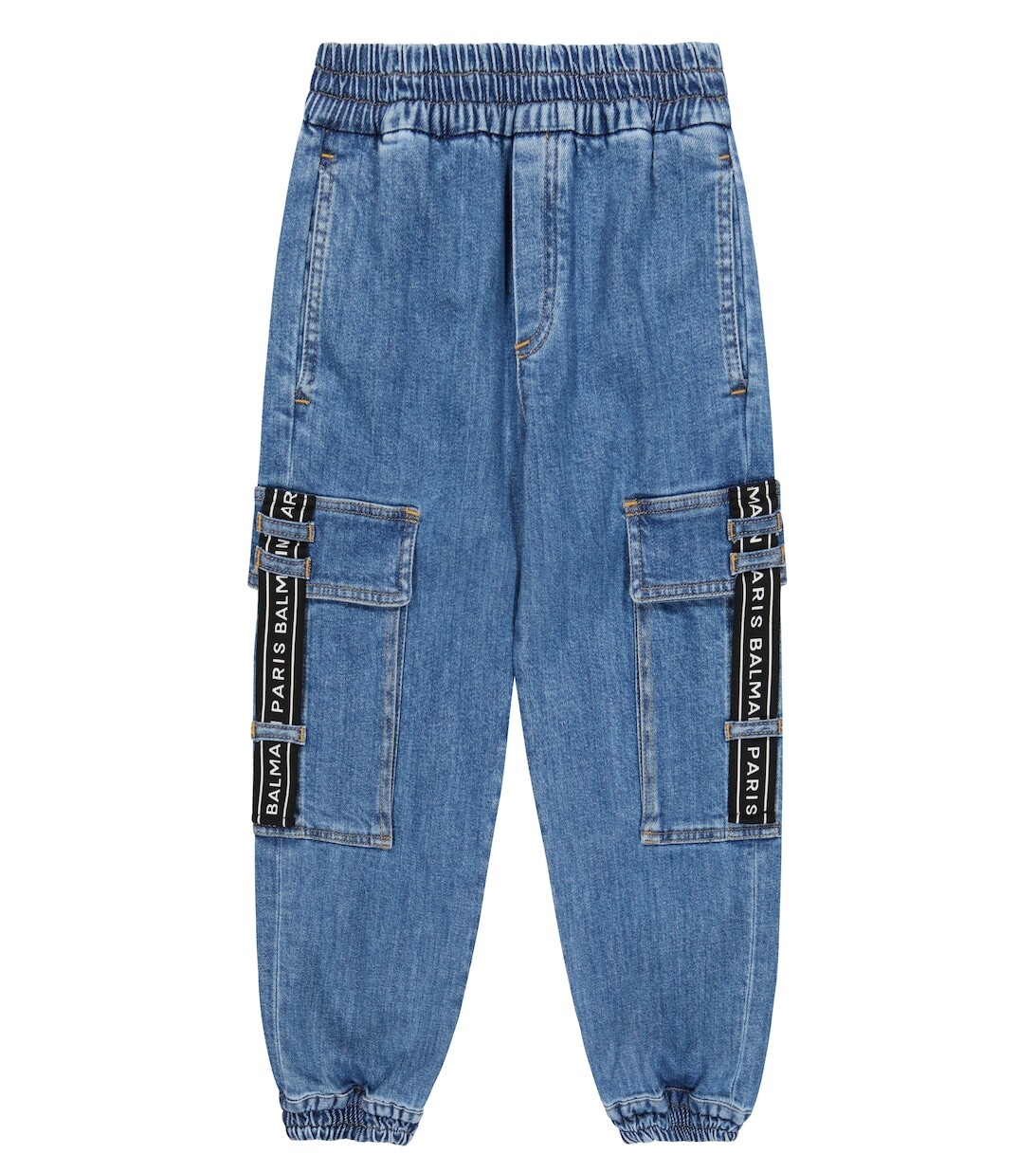 

Джинсовые брюки карго Balmain, синий