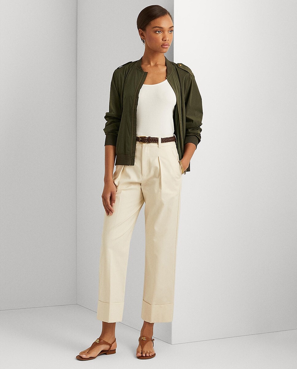 

Однотонные широкие женские брюки Lauren Ralph Lauren, кремовый, Бежевый