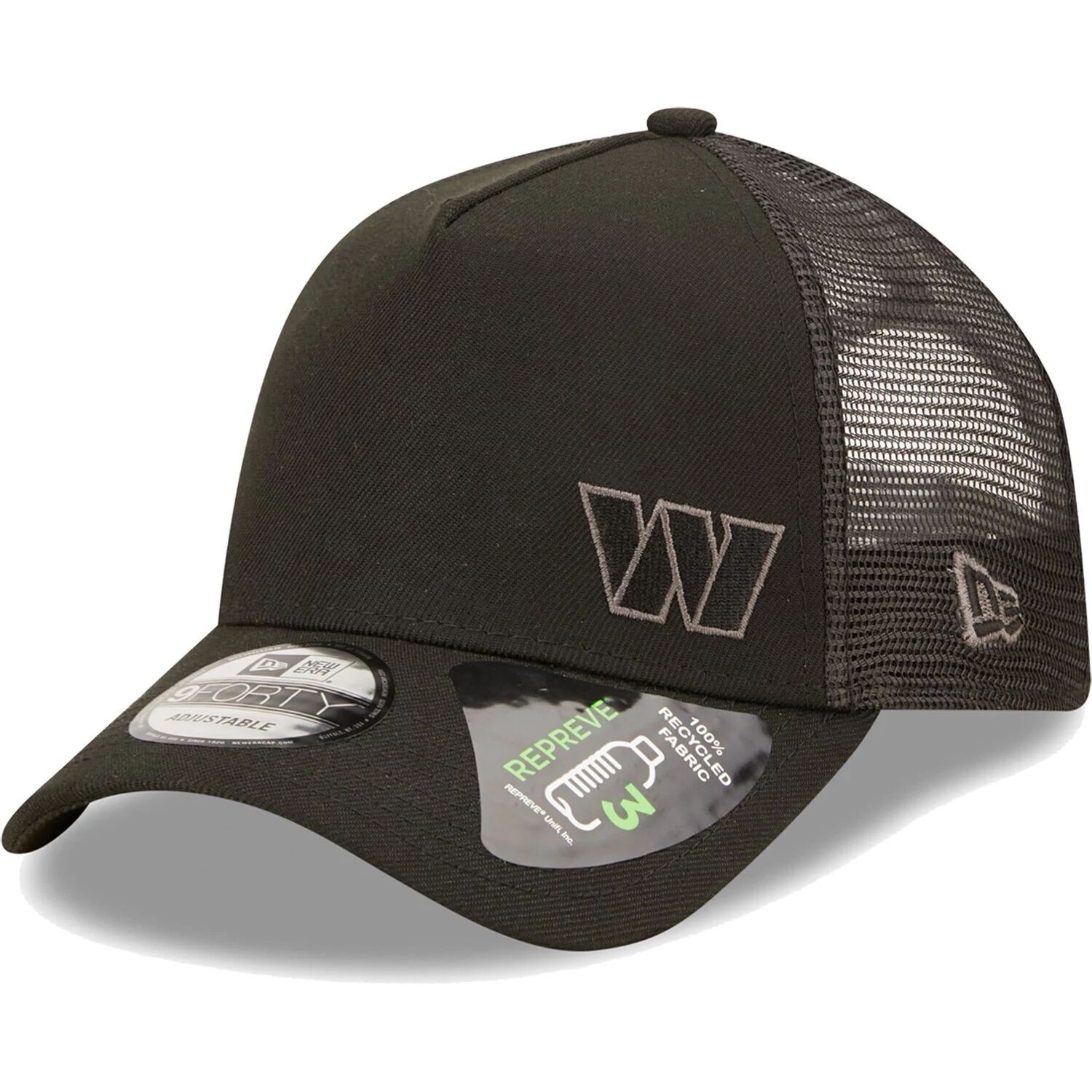 

Мужская черная кепка New Era Washington Commanders Repreve A-Frame Trucker 9FORTY Snapback