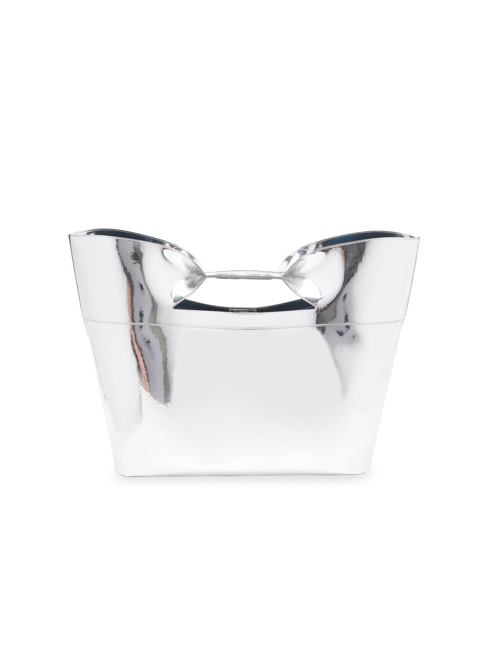 

Большая кожаная большая сумка The Bow Alexander McQueen, серебряный, Серый