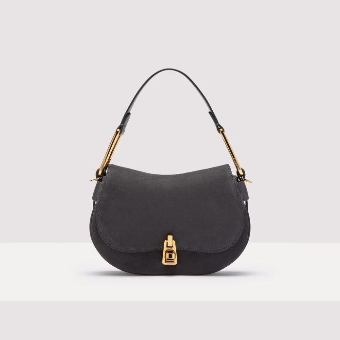 

Сумочка из замши и зерненой кожи Coccinelle MAGIE SUEDE BIMATERIAL MINI, сланец
