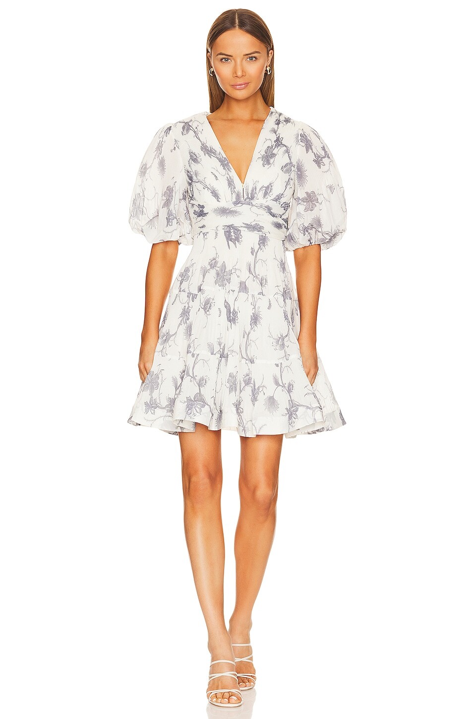 

Платье мини Zimmermann Pleated, цвет Keira Navy