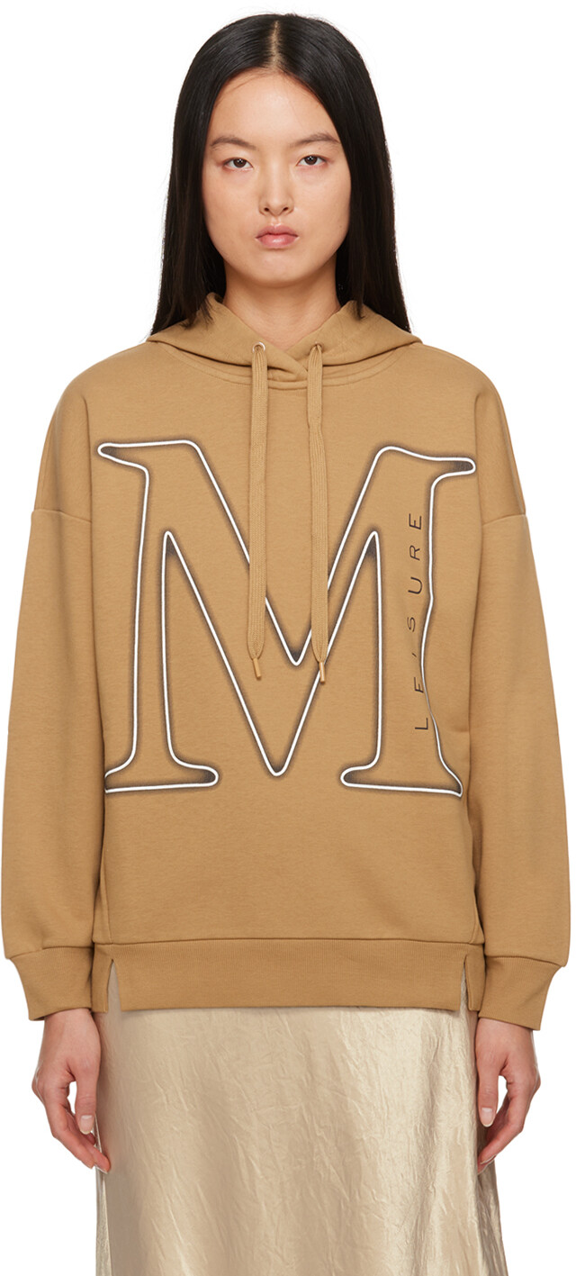 

Коричневый худи с принтом Max Mara Leisure