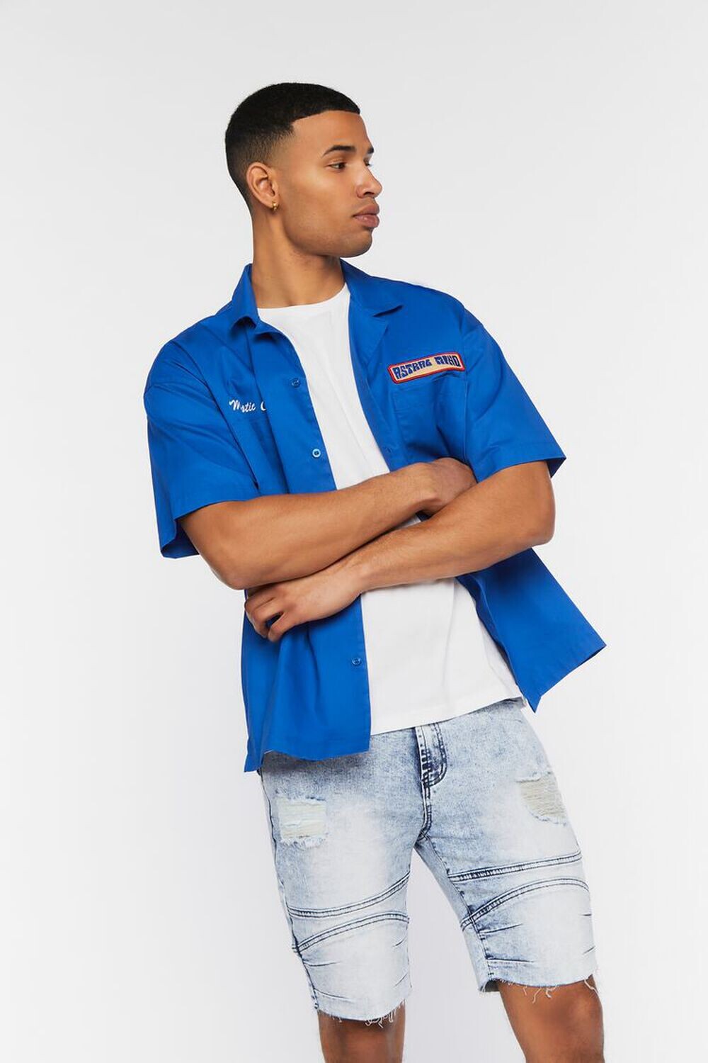 

Джинсовые шорты с потертостями Forever 21, деним