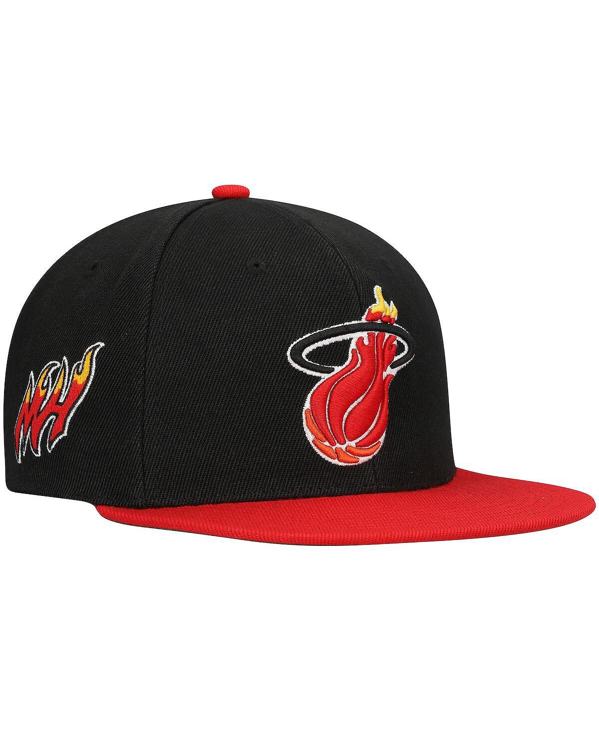 

Мужская черная, красная кепка Miami Heat Classics Core Side Snapback Mitchell & Ness