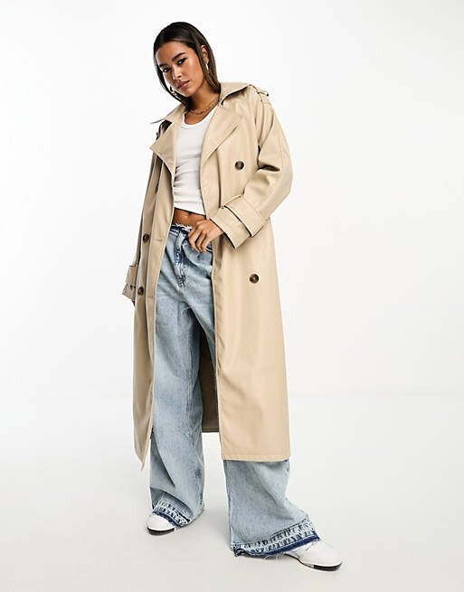 

Тренч из искусственной кожи ASOS DESIGN