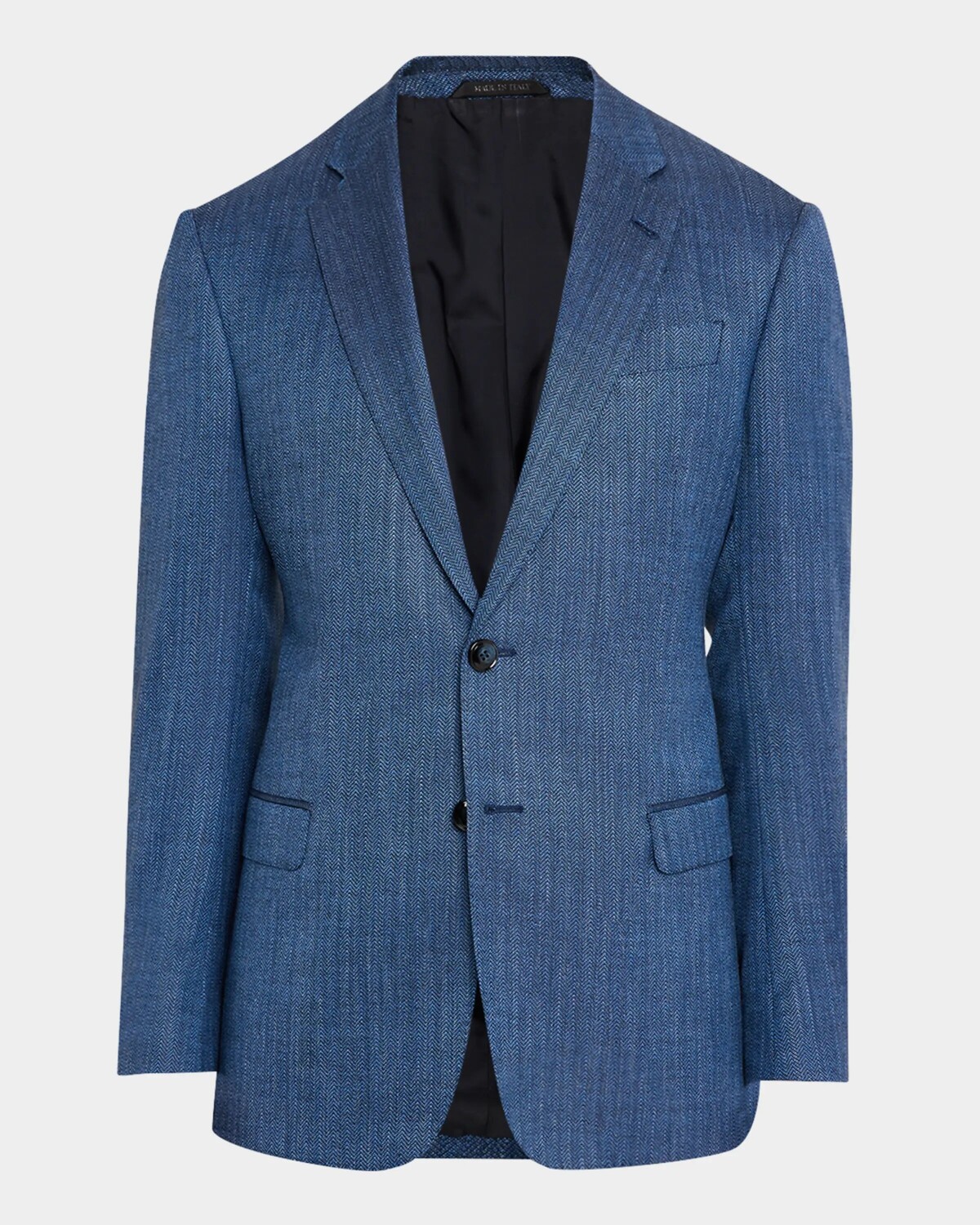 

Мужское спортивное пальто с микро-елочкой Giorgio Armani, цвет Solid Medium Blue
