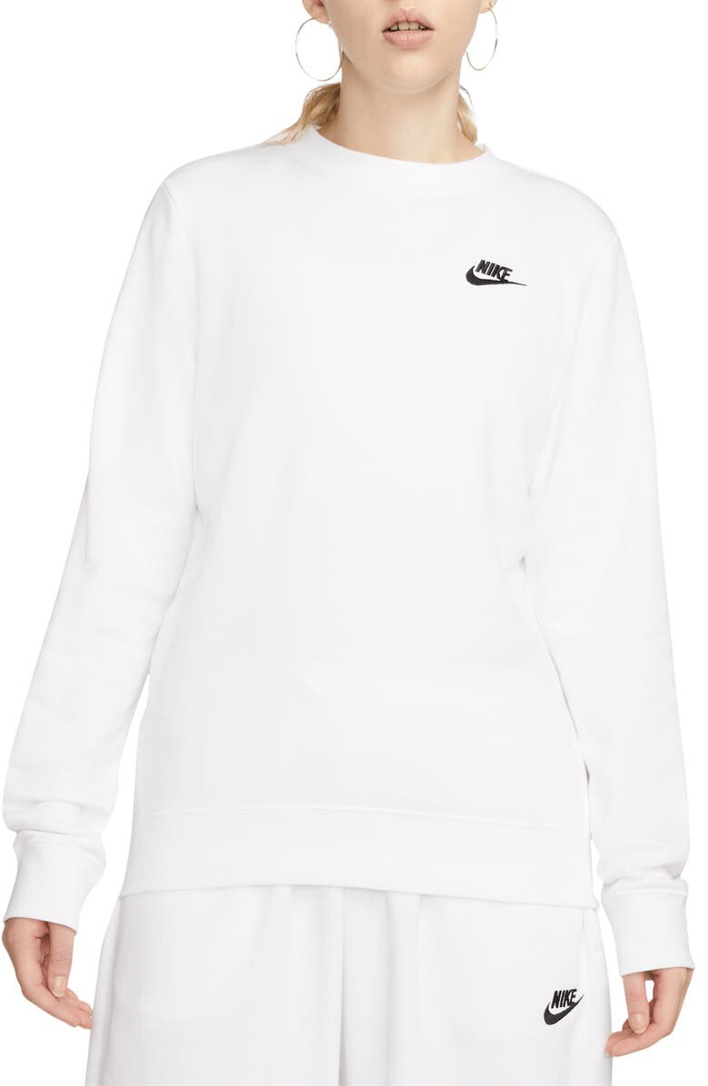 

Флисовая толстовка с круглым вырезом Sportswear Club NIKE, белый/черный