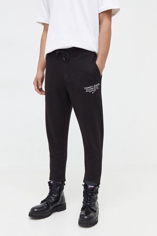 

Хлопковые спортивные брюки Tommy Jeans, черный