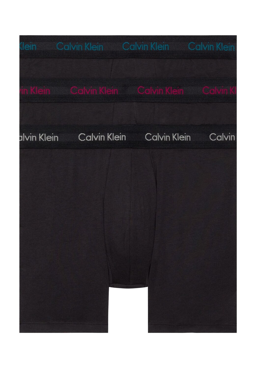 

Хлопковые трусы-стретч, 3 пары, мужские трусы с логотипом на поясе Calvin Klein, цвет Mxi Black