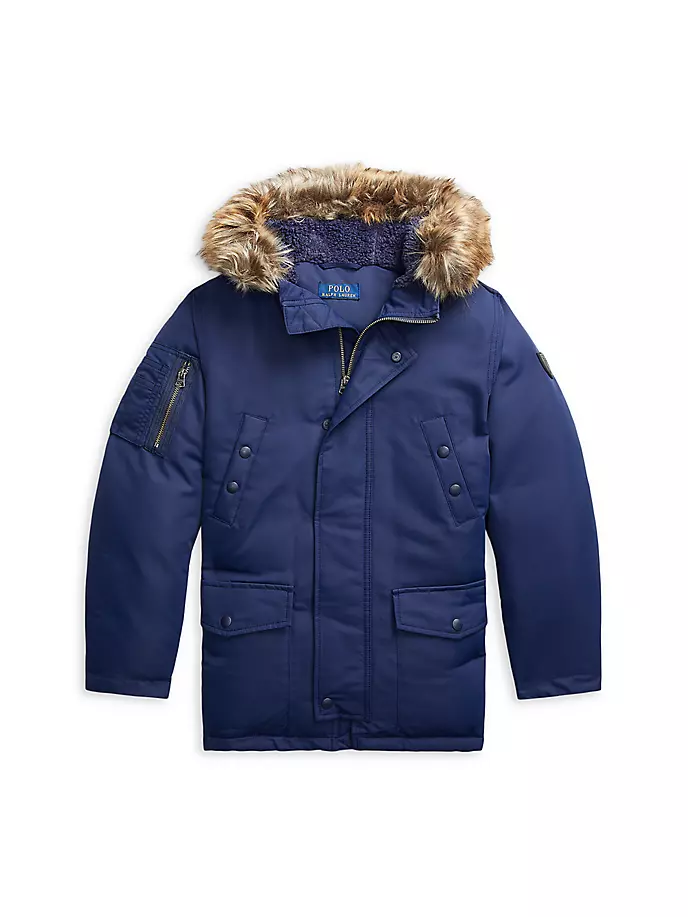 

Пуховая парка для маленьких мальчиков и мальчиков Polo Ralph Lauren, цвет newport navy