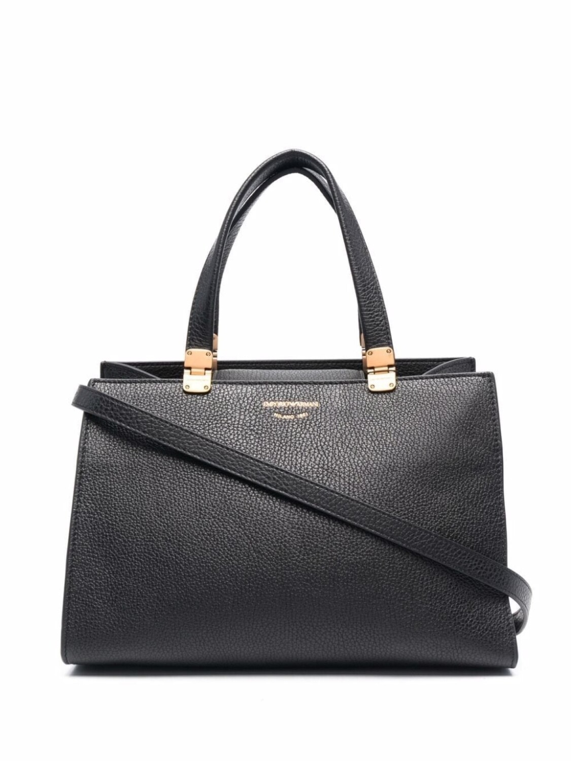 

Сумка-тоут с тисненым логотипом Emporio Armani, черный
