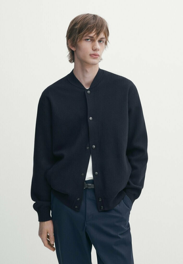 

Кардиган With Snap-Buttons Massimo Dutti, цвет dark blue denim