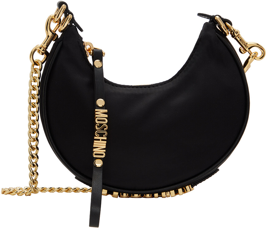 

Черная сумка через плечо с множеством карманов Moschino