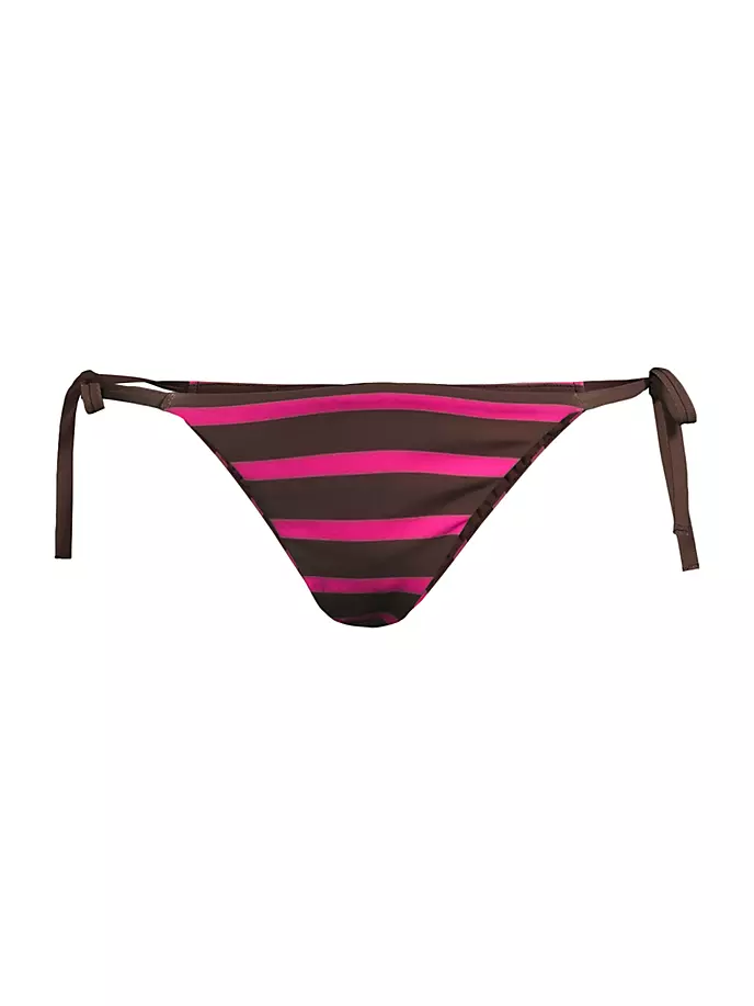 Полосатые плавки бикини-стринги Cynthia Rowley, цвет brown pink