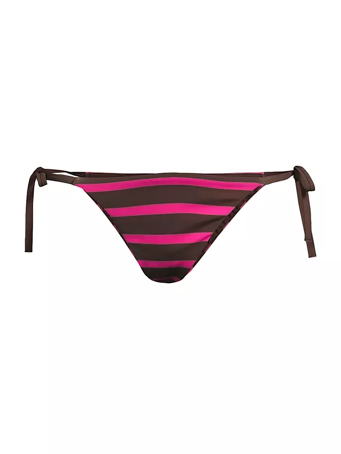 

Полосатые плавки бикини-стринги Cynthia Rowley, цвет brown pink