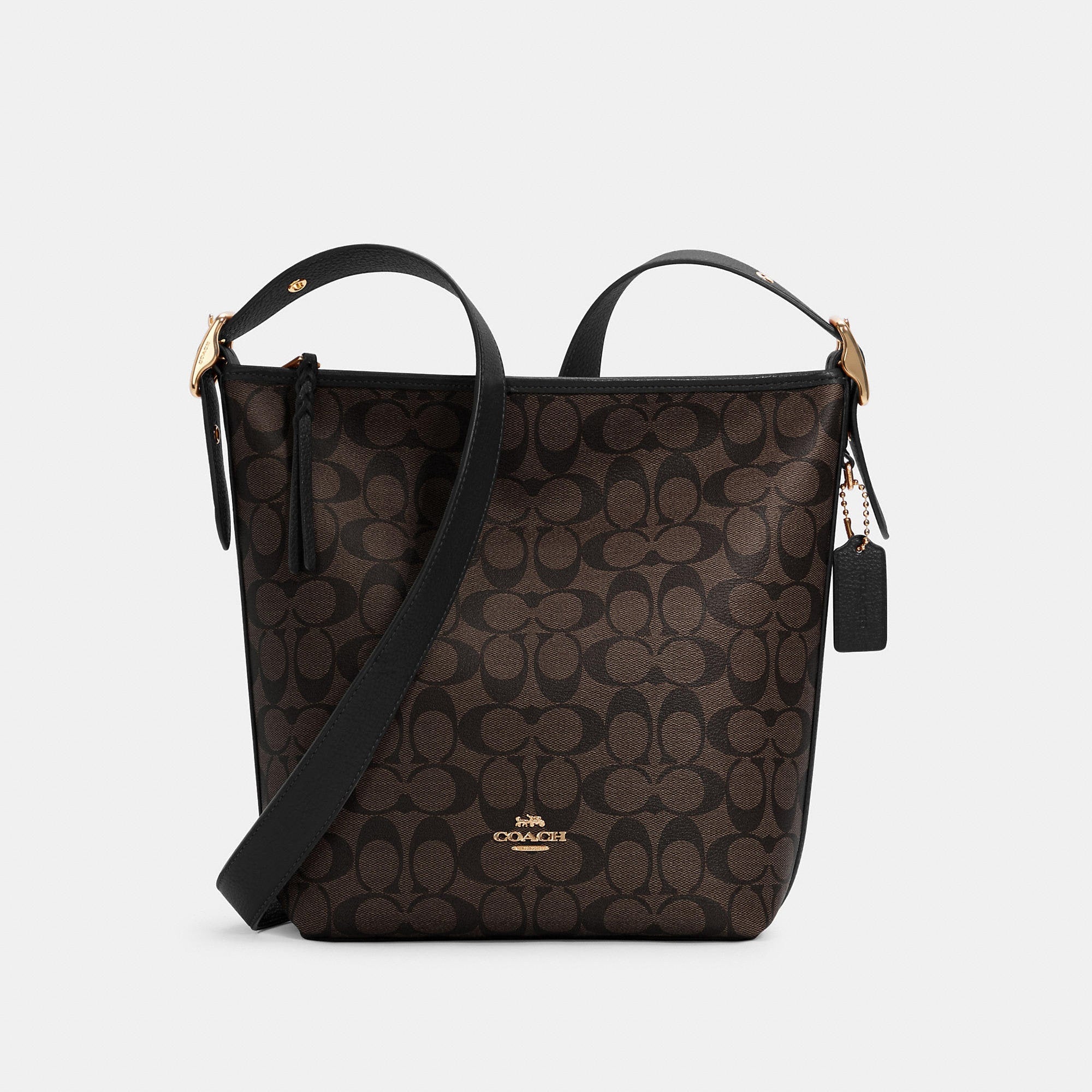 

Спортивная сумка Coach Outlet Val из фирменной парусины, цвет Gold/Brown Black