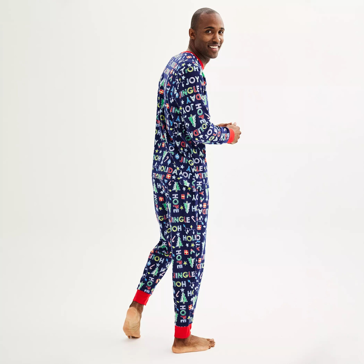 

Мужские Jammies For Your Families Пижамный комплект с верхом и низом из микрофлиса Get Your Jingle On