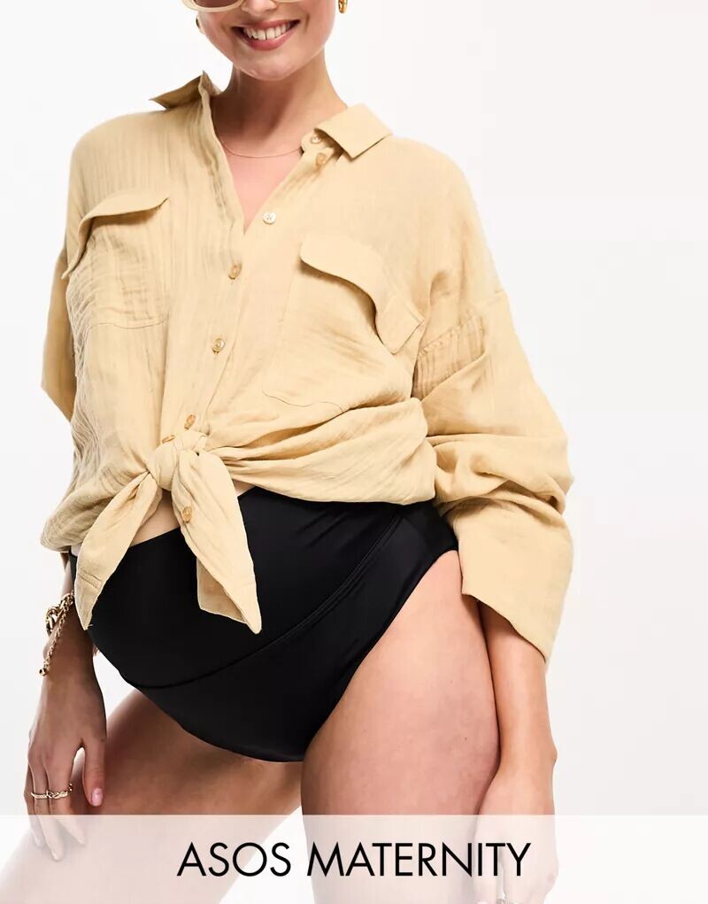 

Черные двусторонние плавки бикини ASOS DESIGN Maternity