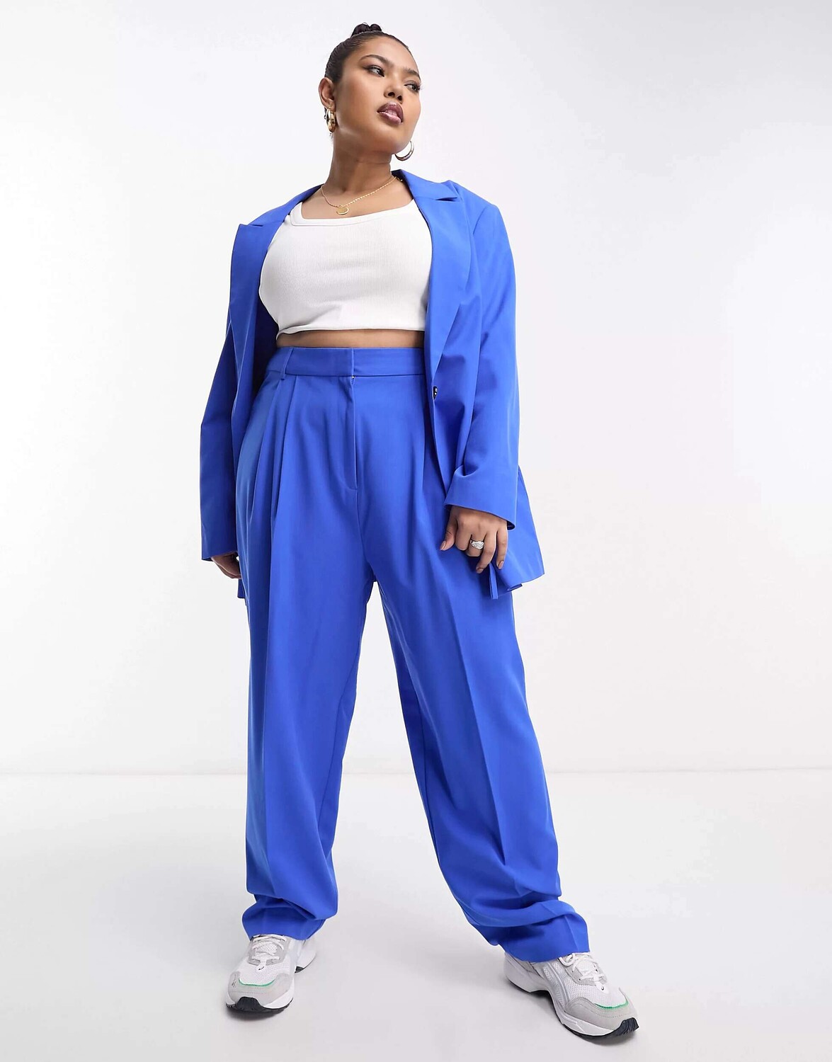 

Синие костюмные брюки ASOS Curve, Синий