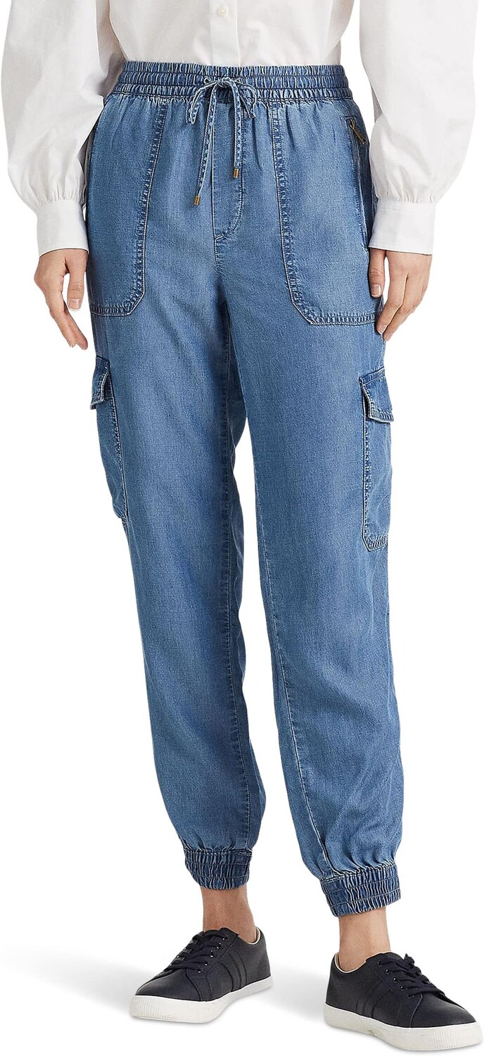

Брюки карго из шамбре до щиколотки LAUREN Ralph Lauren, цвет Coastal Chambray Wash