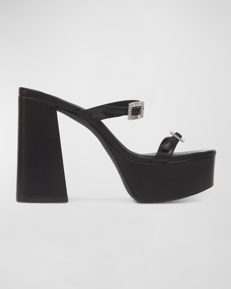 

Босоножки Elsie на платформе с кристаллами и пряжкой Black Suede Studio