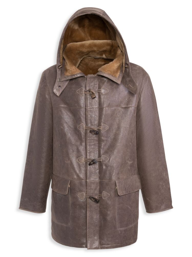 

Пальто с капюшоном на подкладке из овчины Wolfie Furs, цвет Antique Camel