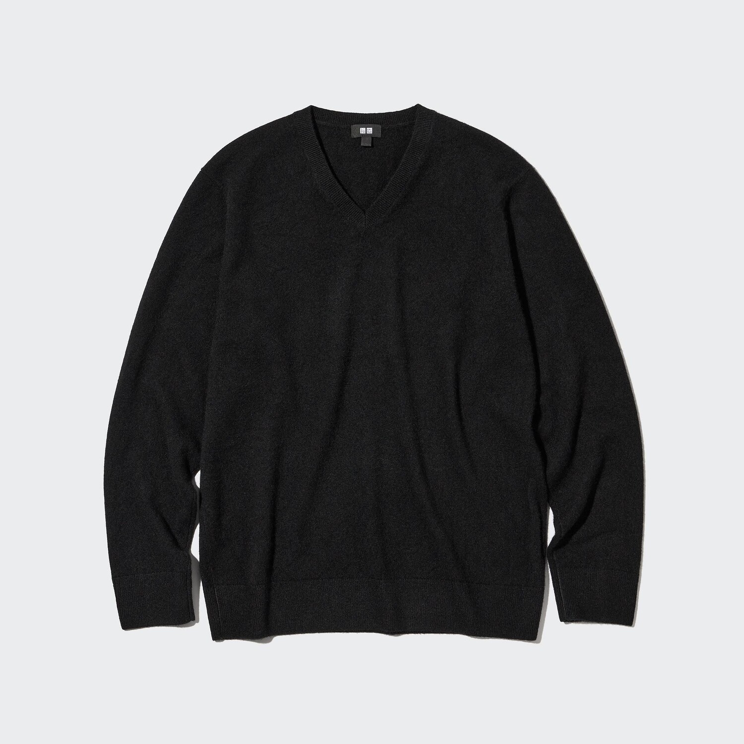 

Свитер Uniqlo мужской из кашемира с v-образным вырезом, черный