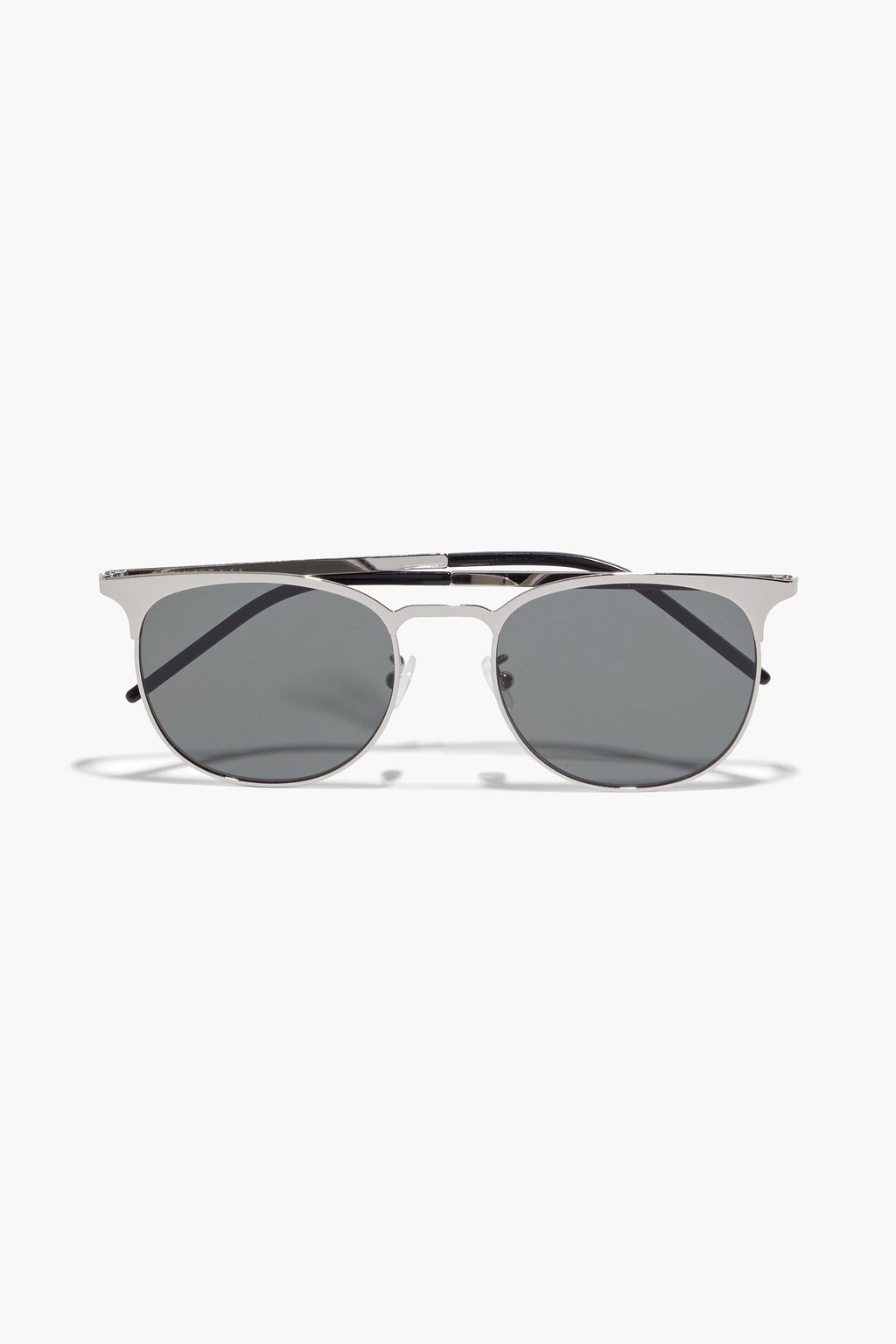 Солнцезащитные очки серебристого цвета в D-образной оправе SAINT LAURENT, серебряный