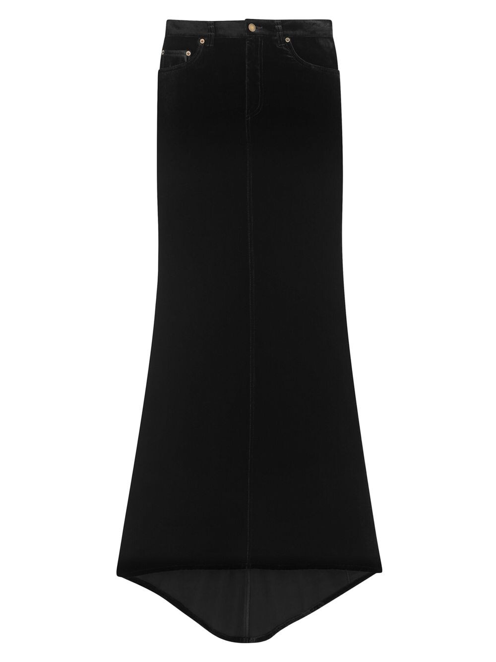 

Длинная бархатная юбка Saint Laurent, черный