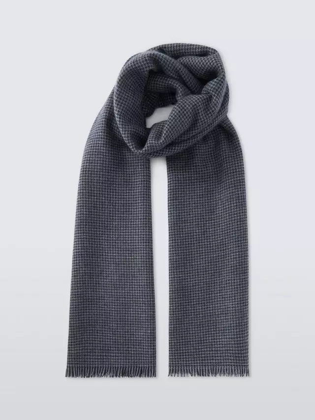 Шарф John Lewis Houndstooth Wool, темно-синий