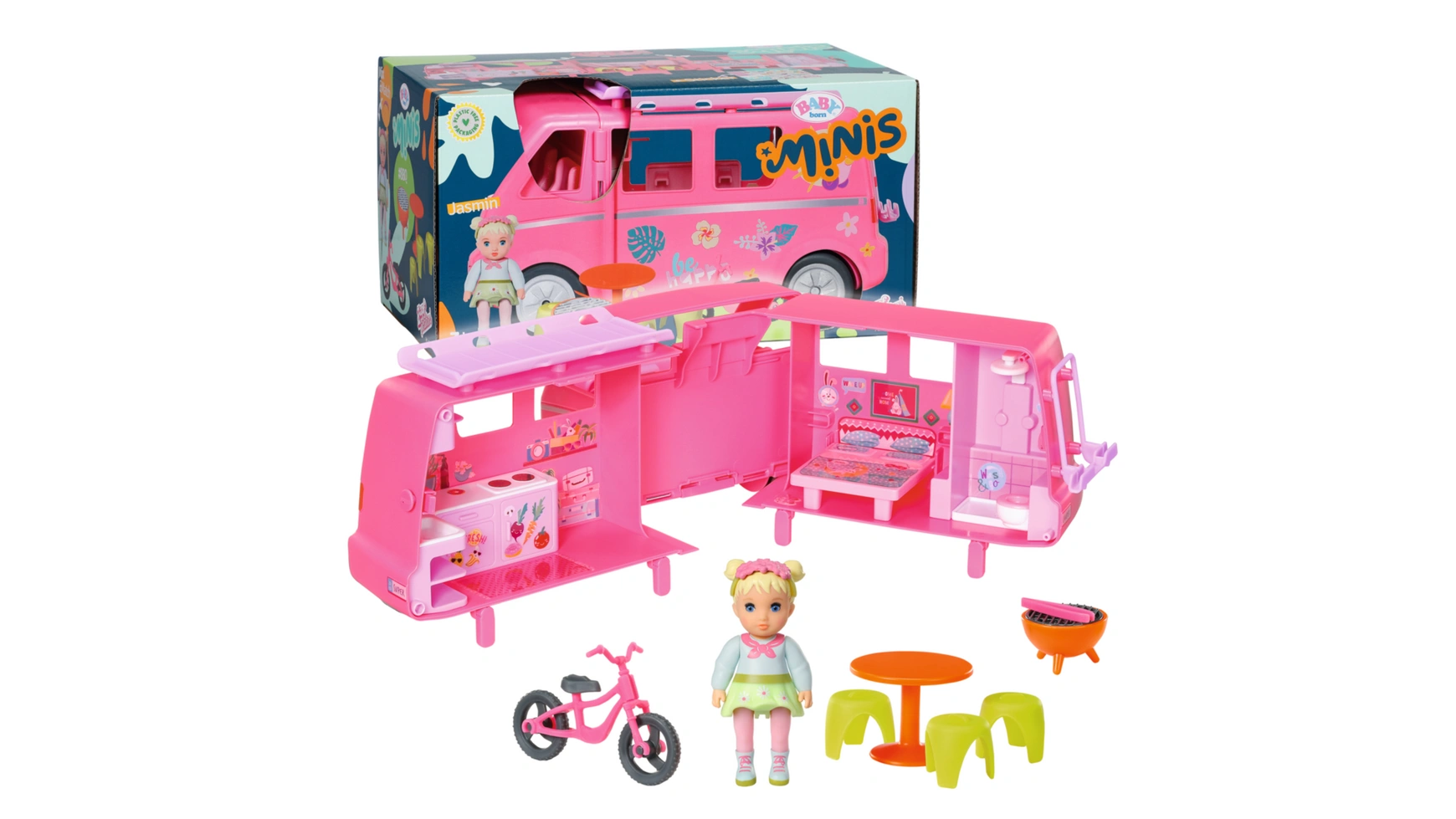 Baby Born Minis кемпер, дом на колесах, складной фургон для кукол Baby Born Minis