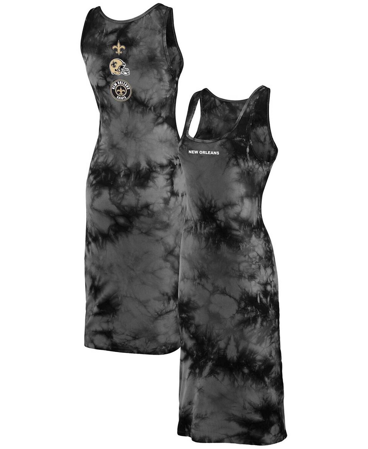 

Женское черное платье-майка с принтом тай-дай New Orleans Saints WEAR by Erin Andrews, черный