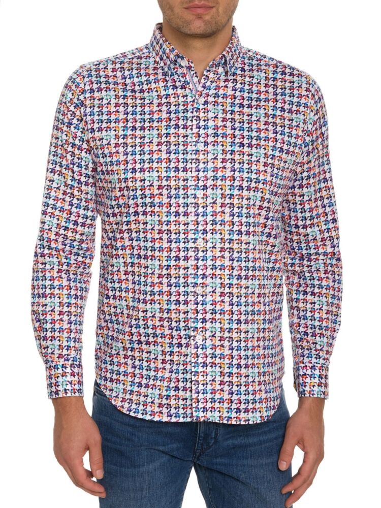 

Спортивная рубашка Nathan Houndstooth Robert Graham, цвет Pink Multi